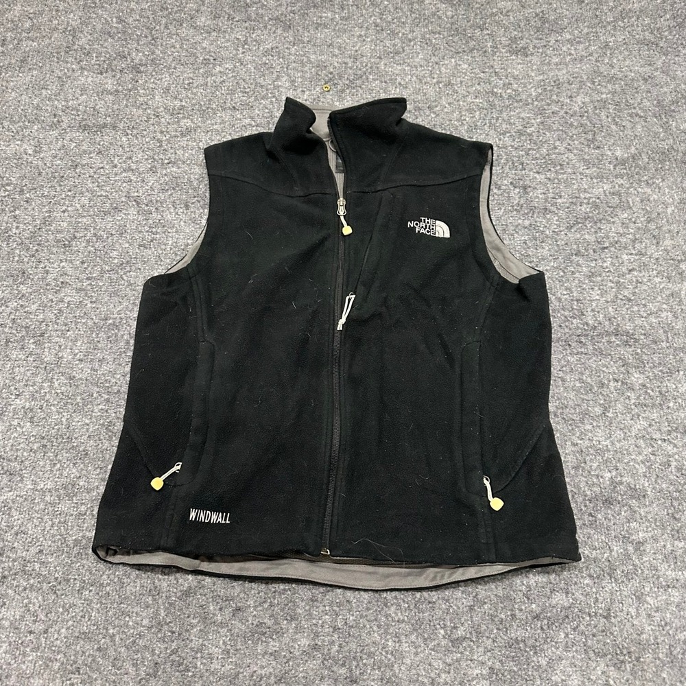The North Face Vest Womens Size L Black Windwall Fleece Full Zip ANC3 Sleeveless